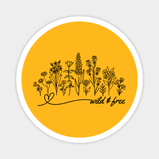 Minimalist Wildflower Tattoo Design, Nature Mama Magnet